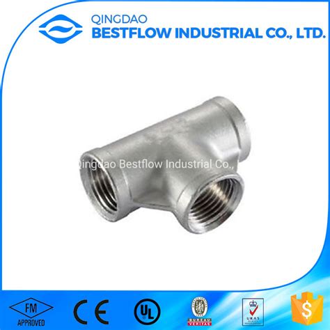 Stainless Steel304L 150lbs Equal Tee Screwed Pipe Fittings Dimensions - China Threaded Pipe ...
