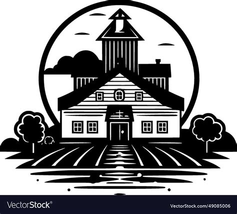 Farmhouse - minimalist and simple silhouette Vector Image