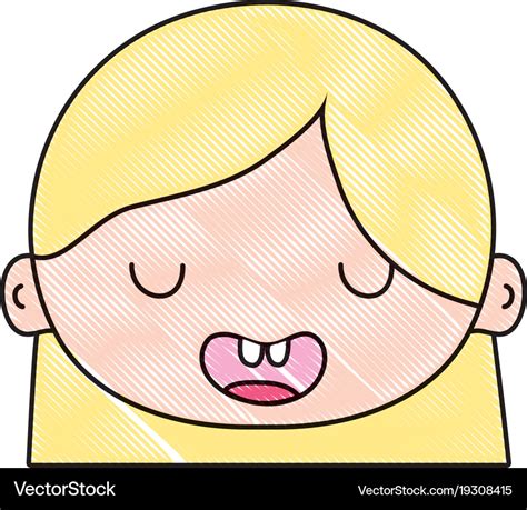 Grated funny avatar girl head with hairstyle Vector Image