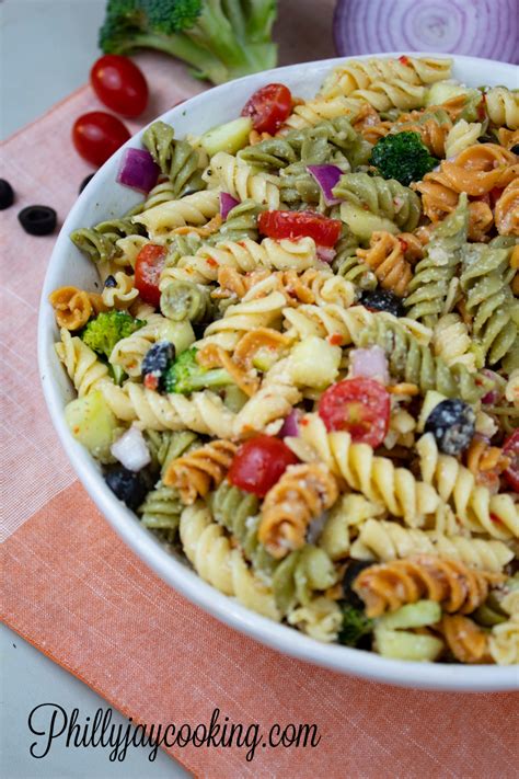 The Best Ever Italian Dressing Pasta Salad Recipe – Philly Jay Cooking Mac Salad Recipe, Cold ...