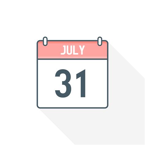 31st July calendar icon. July 31 calendar Date Month icon vector ...