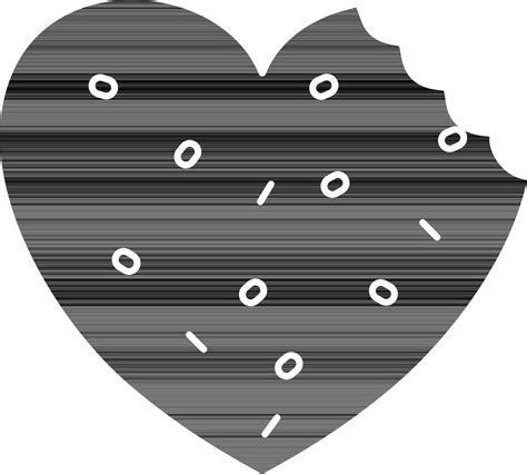 Heart Shape Cookie Icon In Black And White Color. 24343103 Vector Art ...