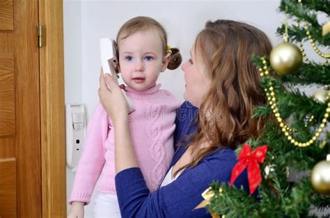 Christmas call stock photo. Image of female, call, surprise - 22003898