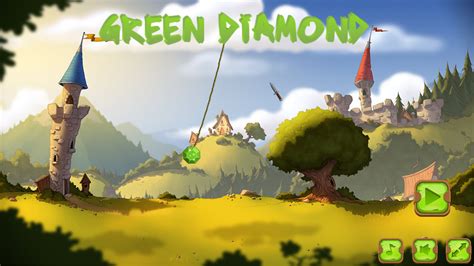 🕹️ Play Green Diamond Game: Free Online Physics Rolling Puzzle Video Game for Kids & Adults