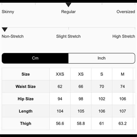 shein leggings sizing chart