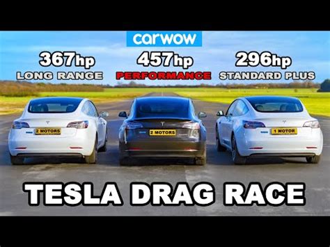 Tesla Model 3 Drag Race: Performance vs Long Range vs Standard Plus ...