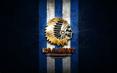 Download wallpapers Gent FC, golden logo, Jupiler Pro League, blue ...