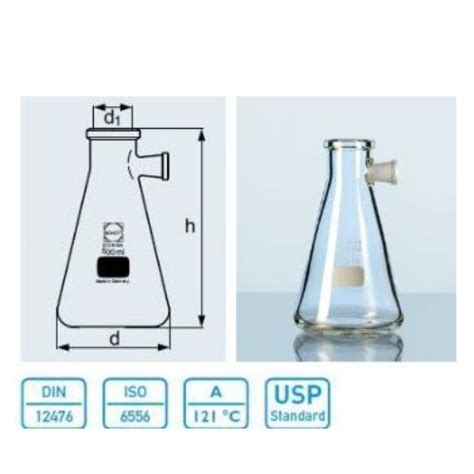 DURAN Filtering Flask with Side-Arm Socket Erlenmeyer Shape – PolyScientific