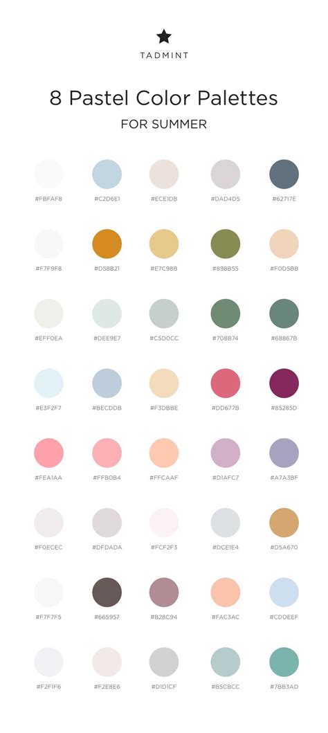 8 Pastel Color Palettes for Summer — Design Resources and Merchandise for Creatives | TADMINT ...