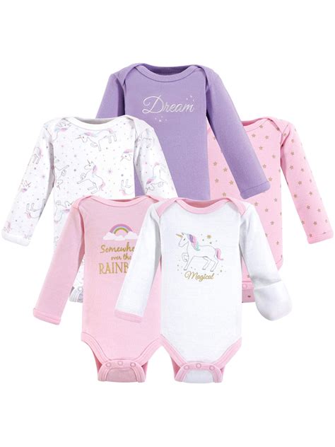 Hudson Baby - Preemie Long-Sleeve Bodysuits 5pk (Baby Girls) - Walmart ...