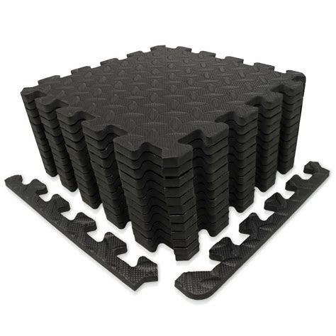 Self-assembly Extra Thick Gym Flooring Mats, Interlocking Exercise ...