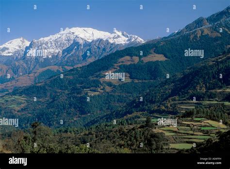 Bhutan landscape in central Bhutan Himalayas mountain scenery Stock ...