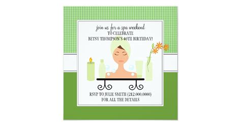 40th Birthday Spa Weekend Getaway Invitation | Zazzle.com