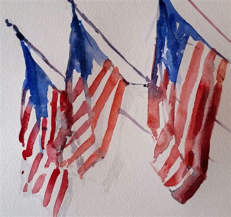 Flags in Paint | American flag painting, American flag art, Flag painting