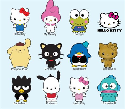 Sanrio 3D Figural Foam Bag Clip Hello Kitty Friends Mystery Box 24 Packs Monogram - ToyWiz