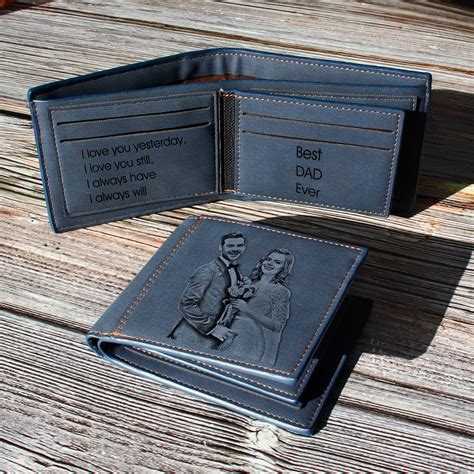 Custom Engraved Wallet, Personalized Photo RFID Wallets for Men ...