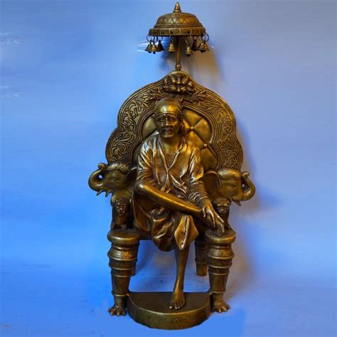 Buy Sai baba sitting on chair brass idol