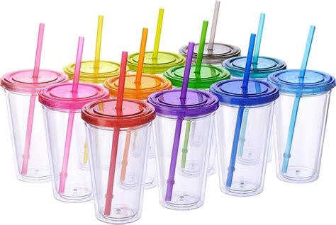 Amazon | Cupture Classic Candy Insulated Tumbler with Lid and Straw, 16 ...