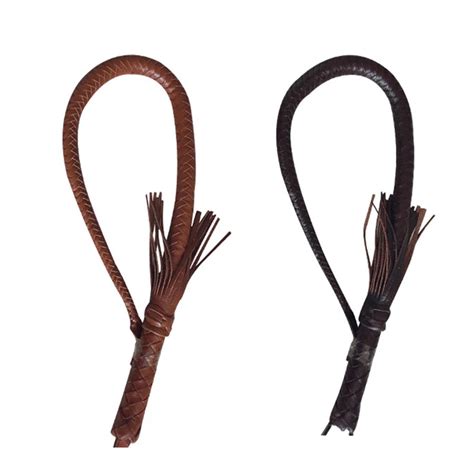 LOCLE 80cm Leather Whip Riding Crops Party Handle Flogger Queen Horse ...