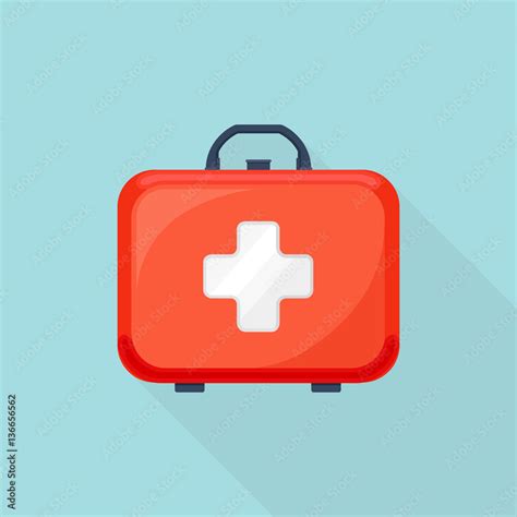 First aid kit box isolated on background. Vector illustration. Flat ...