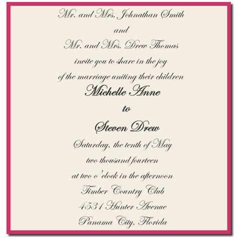 Wedding Invitation Wording: Wedding Invitation Wording Half Past