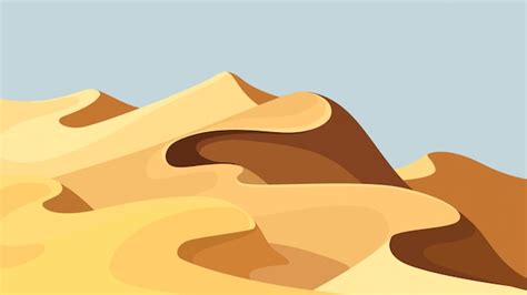 Beautiful sand dunes. desert landscape in cartoon style. | Premium Vector