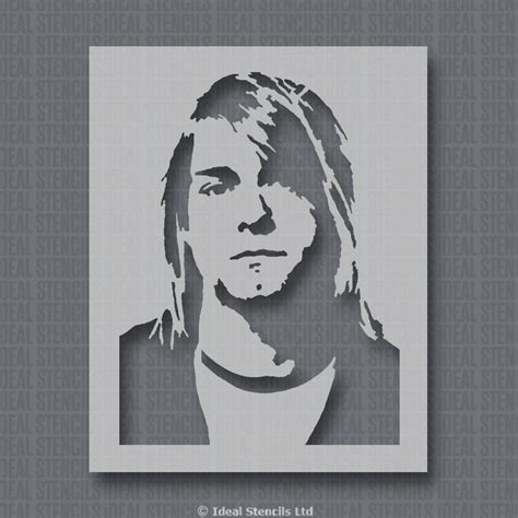 -Kurt Cobain Stencil - Great for many projects from painting walls and furniture to T-shirts and ...