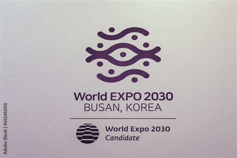 Busan, Korea World Expo 2030 Candidate banner with logo on display at ...