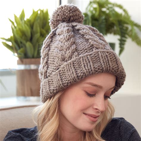 Knitting Patterns Galore - Bernat Cozy Cable Hat