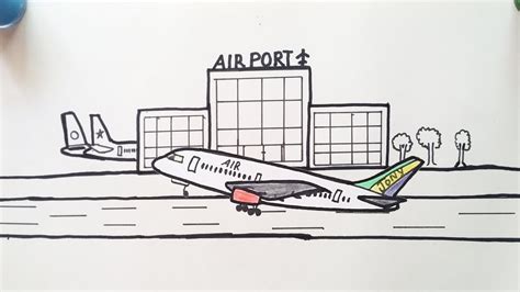 Drawing Airport for beginners| How to draw Airport step by step ...