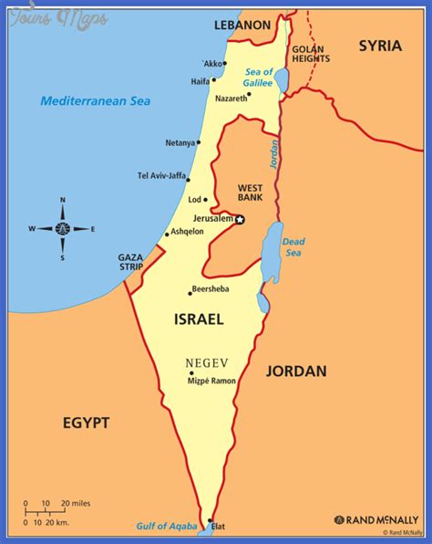 Israel Map - Map - Travel - Holiday - Vacations