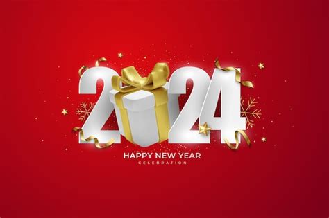 Premium Vector | Happy New Year 2024 2024 new year celebration concept for greeting card banner ...