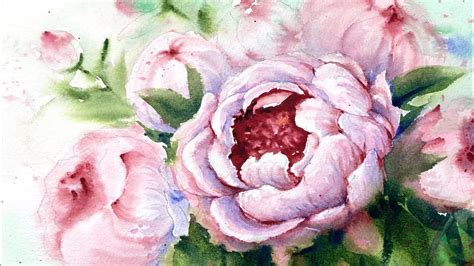 Watercolor Painting -Peony-Tutorial Step by Step - YouTube