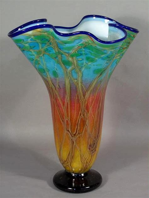 Fluted Vase Savanna Sunset - Mark & Marcus Ellinger/Glass Quest Hand Blown Art Glass Studio