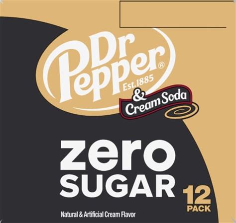 Dr Pepper® & Cream Zero Sugar Soda Cans, 12 pk / 12 fl oz - Kroger