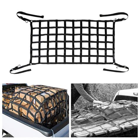 Buy SKYTOU Cargo Net Short Truck Bed Cargo Net 66" x 50" Heavy Duty Cargo Nets for Pickup Trucks ...