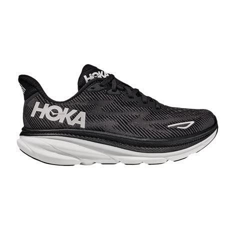 Hoka Clifton 9 Wide Men's Running Shoes - Black/White