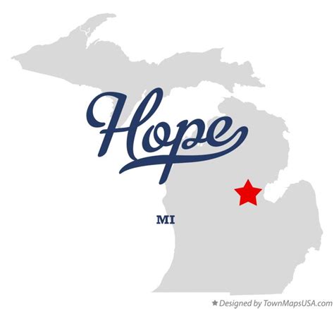 Map of Hope, Midland County, MI, Michigan