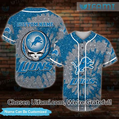 Detroit Lions Baseball Jersey Grateful Dead Custom Detroit Lions Gift ...