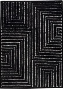 Modern Loom Black Hilo Patterned Rug from the Textured Rugs collection ...