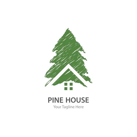 Pine Tree Logo Ilustration Shape Residence Rest Vector, Shape ...