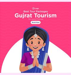 Banner design of gujarat tourism Royalty Free Vector Image