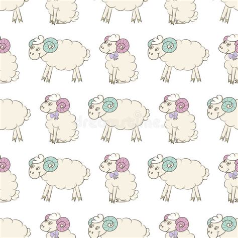 Cartoon Sheep Seamless Wallpaper. Stock Vector - Illustration of ...