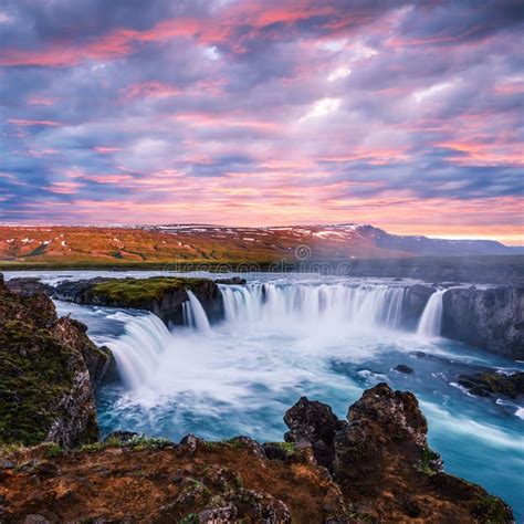 Godafoss Waterfall on Skjalfandafljot River Stock Photo - Image of ...