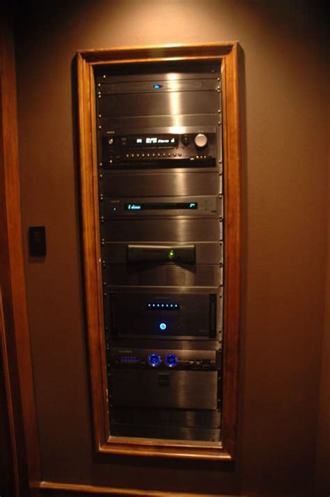 I really like the look of properly done in wall racks in a theater room, keeps all the source ...