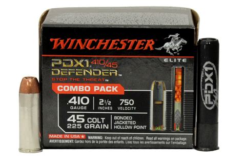 Shop Winchester 45 Colt 225 gr JHP and 410 GA 2.5 Inch PDX1 Defender Combo Pack 20/Box for Sale ...