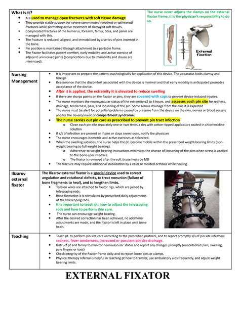 External Fixator - What is it? Are used to manage open fractures with soft tissue damage They ...