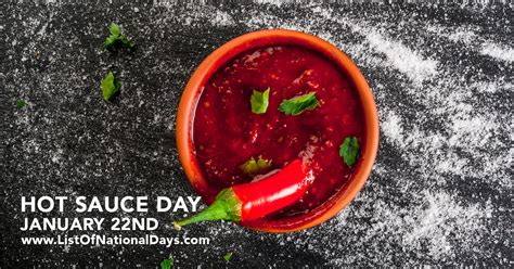 HOT SAUCE DAY - List Of National Days