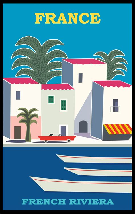 Travel Poster Cote D'Azur France Free Stock Photo - Public Domain Pictures