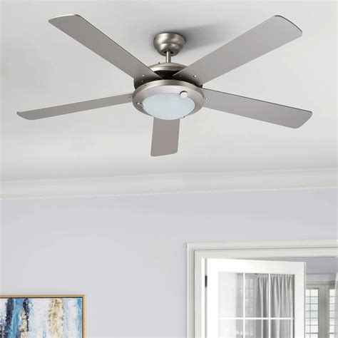 52" 5 Blade Reversible Ceiling Fan with Remote Control and LED Light Set,UL Certification ...